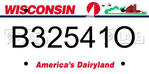 B32541O Wisconsin License Plate