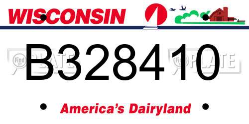B328410 Wisconsin License Plate