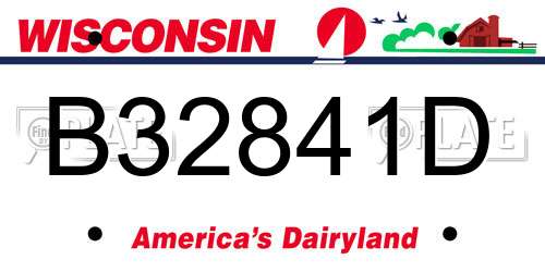 B32841D Wisconsin License Plate