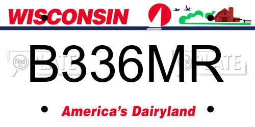 B336MR Wisconsin License Plate
