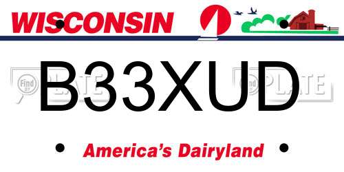 B33XUD Wisconsin License Plate
