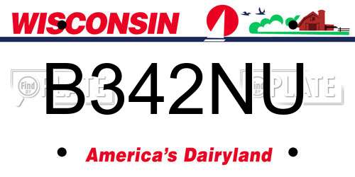 B342NU Wisconsin License Plate