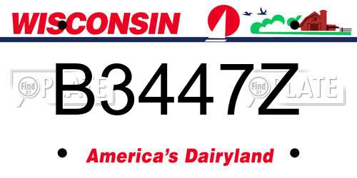 B3447Z Wisconsin License Plate