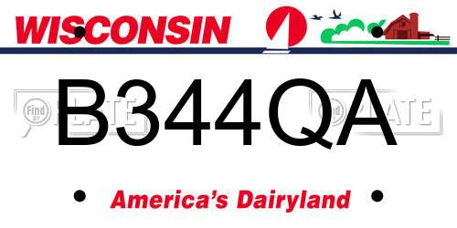 B344QA Wisconsin License Plate