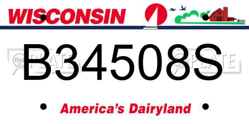 B34508S Wisconsin License Plate