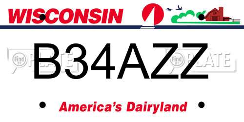 B34AZZ Wisconsin License Plate