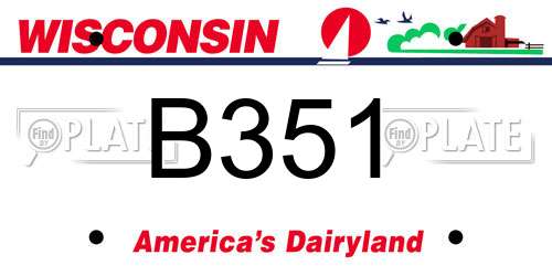 B351 Wisconsin License Plate