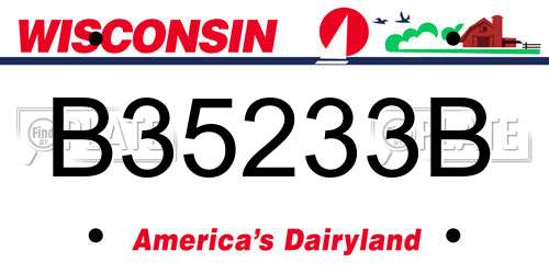 B35233B Wisconsin License Plate