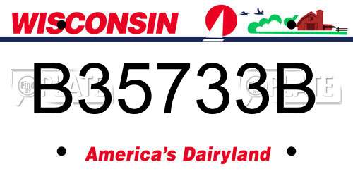 B35733B Wisconsin License Plate