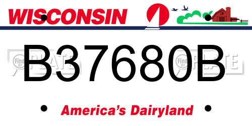 B37680B Wisconsin License Plate