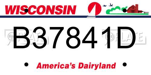 B37841D Wisconsin License Plate