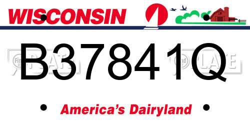 B37841Q Wisconsin License Plate
