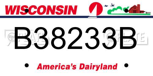 B38233B Wisconsin License Plate