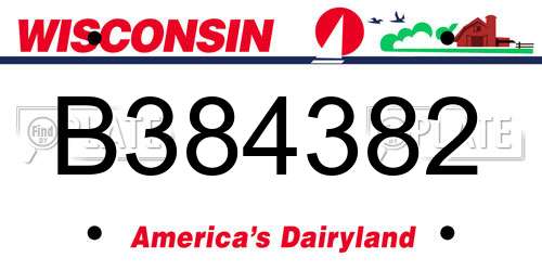 B384382 Wisconsin License Plate