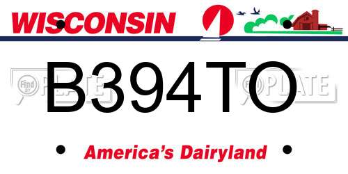 B394TO Wisconsin License Plate