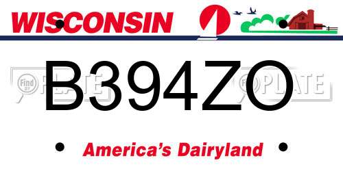 B394ZO Wisconsin License Plate