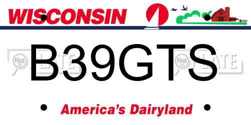 B39GTS Wisconsin License Plate