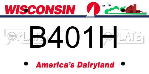 B401H Wisconsin License Plate