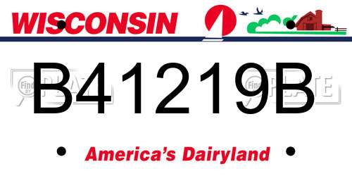 B41219B Wisconsin License Plate