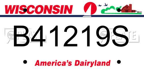 B41219S Wisconsin License Plate