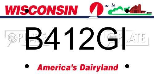 B412GI Wisconsin License Plate