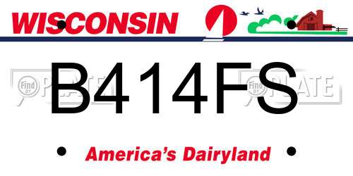 B414FS Wisconsin License Plate
