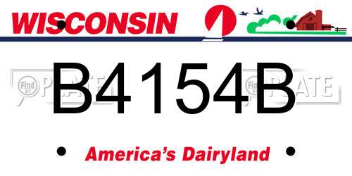 B4154B Wisconsin License Plate