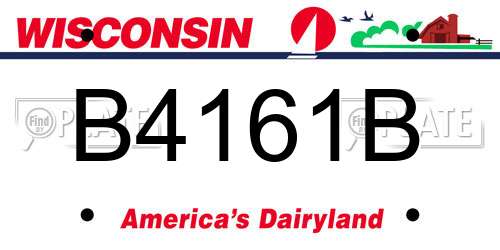 B4161B Wisconsin License Plate