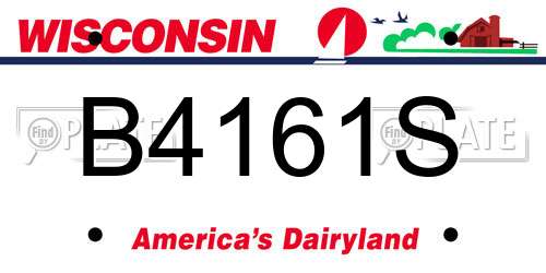 B4161S Wisconsin License Plate