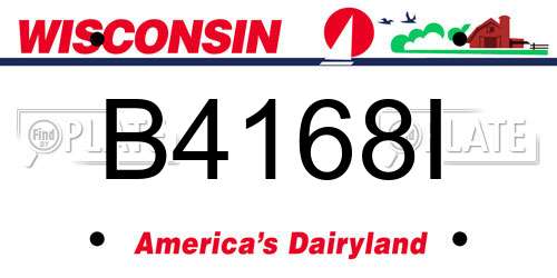 B4168I Wisconsin License Plate