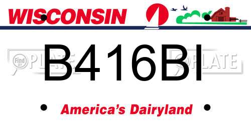 B416BI Wisconsin License Plate