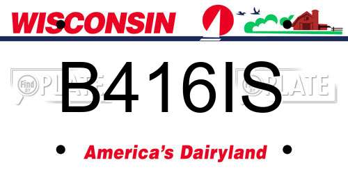 B416IS Wisconsin License Plate