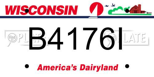 B4176I Wisconsin License Plate