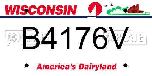 B4176V Wisconsin License Plate