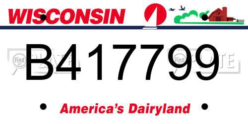 B417799 Wisconsin License Plate