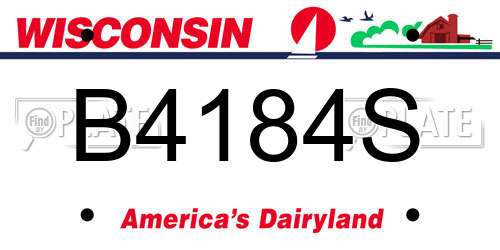 B4184S Wisconsin License Plate