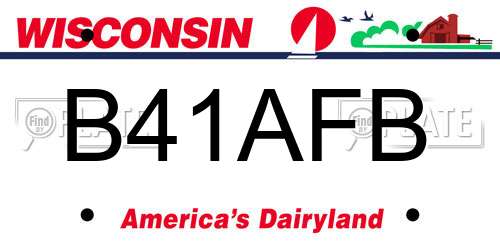 B41AFB Wisconsin License Plate