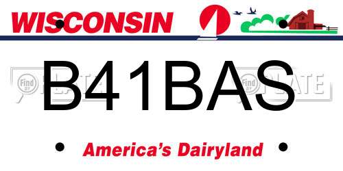 B41BAS Wisconsin License Plate