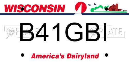 B41GBI Wisconsin License Plate