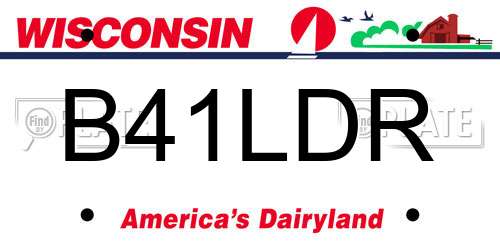 B41LDR Wisconsin License Plate