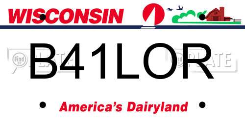B41LOR Wisconsin License Plate