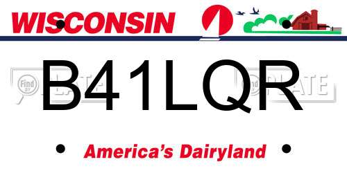 B41LQR Wisconsin License Plate