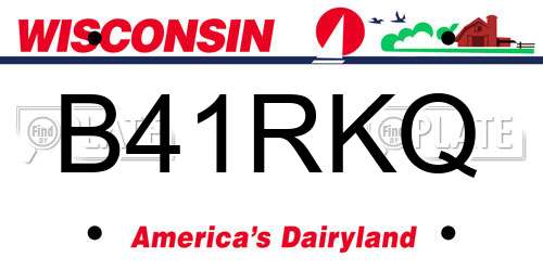 B41RKQ Wisconsin License Plate