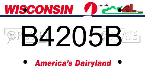 B4205B Wisconsin License Plate