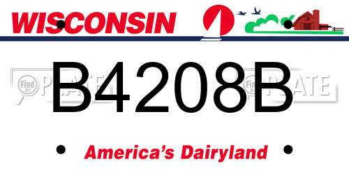 B4208B Wisconsin License Plate