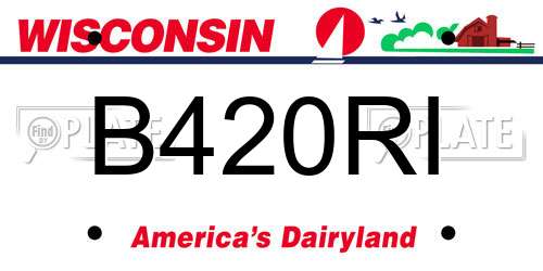 B420RI Wisconsin License Plate