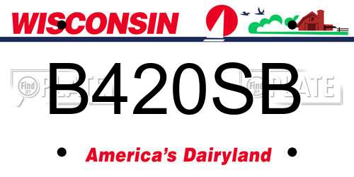 B420SB Wisconsin License Plate