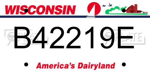 B42219E Wisconsin License Plate
