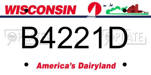 B4221D Wisconsin License Plate