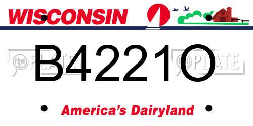 B4221O Wisconsin License Plate